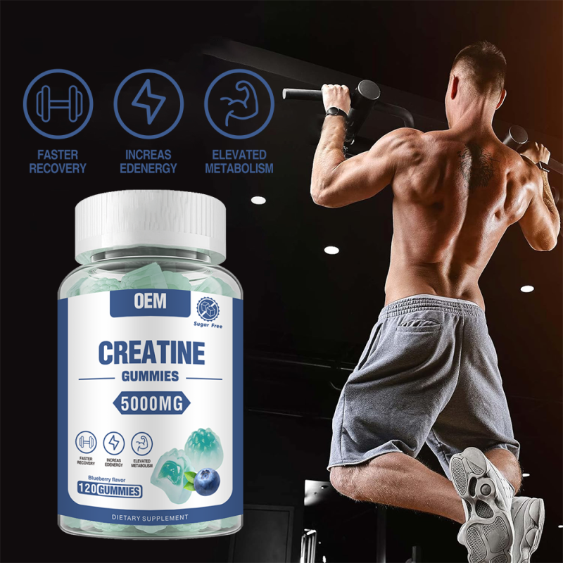 Creatine Monohydrate Sugar-Free Gummies for Energy & Muscle Growth - Liquid Filled, Natural Ingredients, Custom Flavors