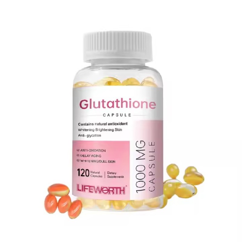 Lifeworth Gluthatione Collagen Vitamine C Soft Capsule OEM/ODM Marine Fish Collagen Powder Skin Whitening Pills Capsule Form