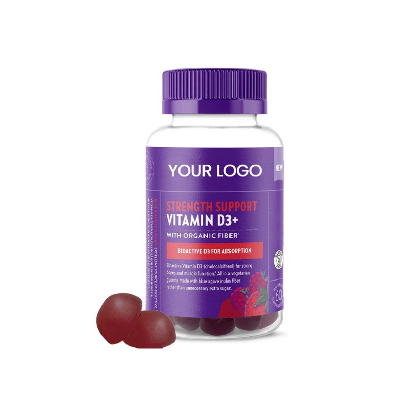 Strength Support Vitamin D3 Gummies with Organic Fiber - OEM/ODM Private Label Supplement for Bone Health