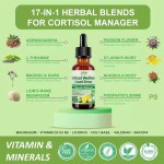 Cortisol Supplement Liquid Drops Cortisol Detox Magnesium Ashwagandha L-Theanine Phosphatidylserine Hormone Balanced for Women