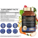 Premium 12-in-1 Magnesium Complex 700mg with Glycinate & Citrate for Sleep and Muscle Support, Pregnancy-Safe Formula