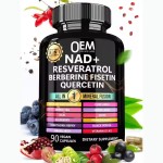 All 1 Liposomal NAD+ Resveratrol Quercetin Fisetin Capsules Supplement for Adults Enhancing Cellular Energy Essential Vitamins