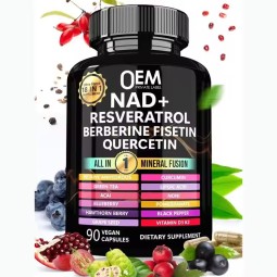 All 1 Liposomal NAD+ Resveratrol Quercetin Fisetin Capsules Supplement for Adults Enhancing Cellular Energy Essential Vitamins