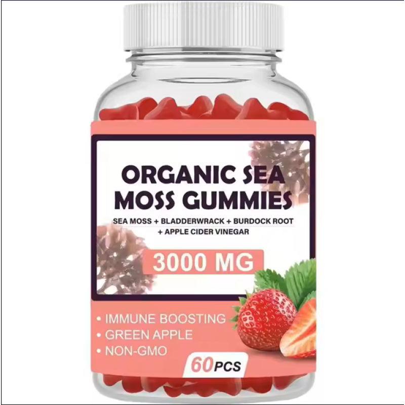 Organic Sea Moss Gummies  - Green Apple Flavor for Immune Boost & Daily Detox