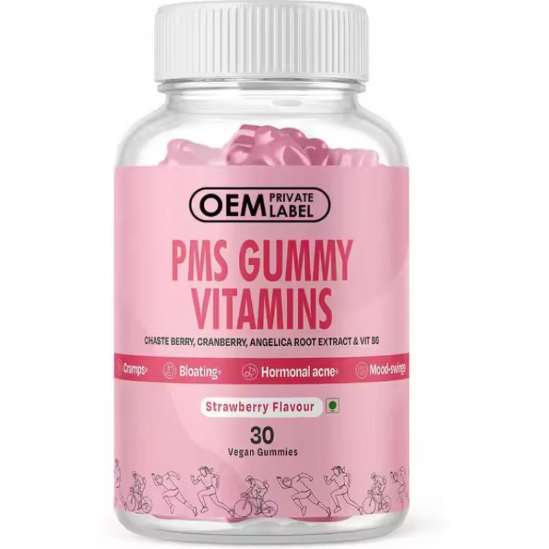 Menstrual Relief Gummies - Cranberry, PMS Vitamins for Period Pain, Hormonal Balance & Mood Swings