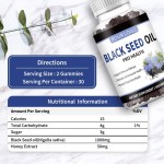 2000mg Premium Black Seed Oil Gummies with Thymoquinone Herbal Supplements for Immune and Joint Support Black Seed Oil Gummies