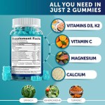 Private Label Vitamin C D3 K2 Calcium Gummies | Joint & Bone Support for Adults, Teens & Kids | Multivitamin Supplement