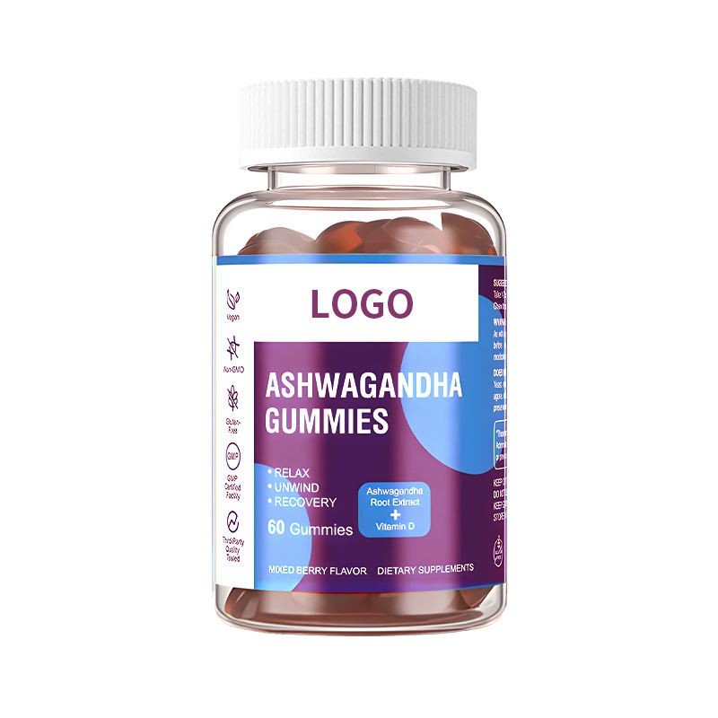 Organic Ashwagandha Root Extract Gummies with Biotin for Stress Relief and Hair Growth 60 Gummies