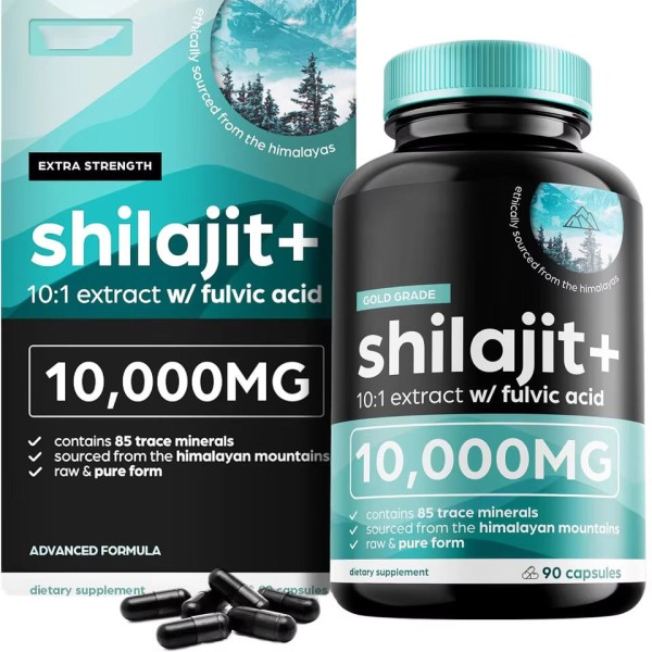 Premium Shilajit Capsules for Enhanced Energy, Strength, and Focus - Rich in Fulvic Acid