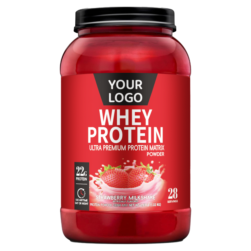 Custom Flavor Strawberry Whey Protein Powder | OEM/ODM Sports Recovery & Energy Boost | Private Label
