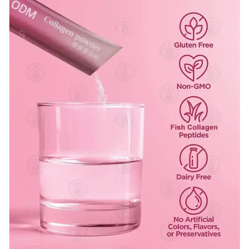 OEM/ODM Collagen Peptides Powder Skincare Pure Beauty Collagen Powder Drink  Water Soluble Collagen Supplements for Women