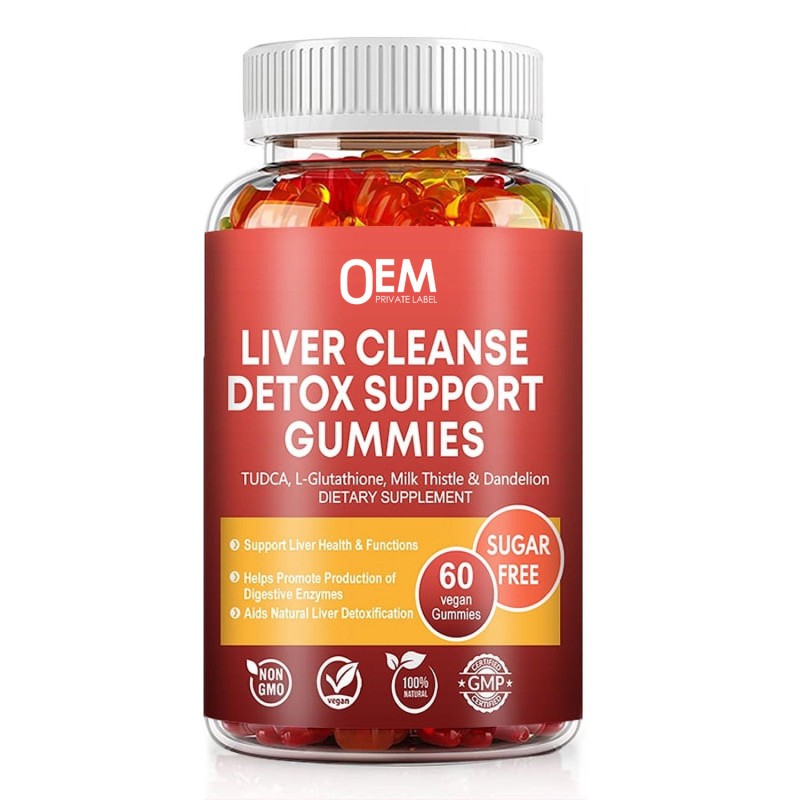 OEM  Pure Natural Organic Sugar-Free Liver Detox Gummies with Milk Thistle Herbal Supplements