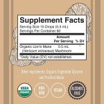 Organic Lion's Mane Mushroom Extract Liquid Drops for Immune Support and Brain Health