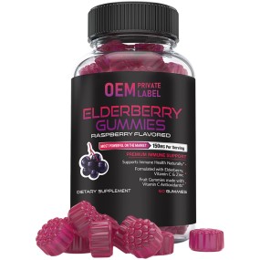 OEM Elderberry Gummies with 100MG Elderberry & 150% Vitamin C for Immune Support