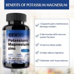 High-Quality Vegan Potassium Magnesium Zinc Capsules - 120 Capsules for Muscle, Energy, and Immune Support