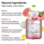 Hair Growth Anti Aging Skin Whitening Glow and Nails Biotin Collagen Keratin Gummies with Biotin and Vitamin C Supplements