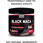 Maca Gummies for Muscle & Immune Support - Black Maca Extract with Selenium, Vegan-Friendly