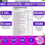 All 1 Liposomal NAD+ Resveratrol Quercetin Fisetin Capsules Supplement for Adults Enhancing Cellular Energy Essential Vitamins