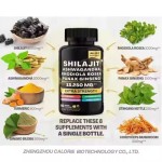 60 Shilajit Vegan Capsules Pure Himalayan Energy Booster with Ashwagandha Panax Ginseng for Adults Pregnant Women Safe