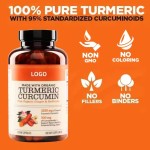 Turmeric Curcumin Capsules Natural Joint Support Nutritional Supplement Adult Antioxidant Vegan