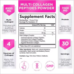 Hydrolyzed Multi Collagen Peptide Powder (Types I-II-III-IV-V) - Berry Flavor for Skin, Hair & Nail Health