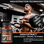 Biocaro Energy Boost Capsules - Korean Red Panax Ginseng with Ashwagandha, Beet Root & Ginkgo Biloba for Men