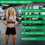 Garcinia Cambogia Capsules with 20:1 Extract - Turmeric, Green Tea & Arjuna for Body Shaping Support
