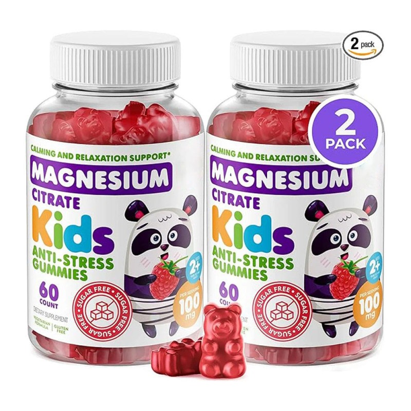 Kids Magnesium Glycinate Gummies with CoQ10 for Sleep Support and Memory Focus - Vegan Chewable Supplement