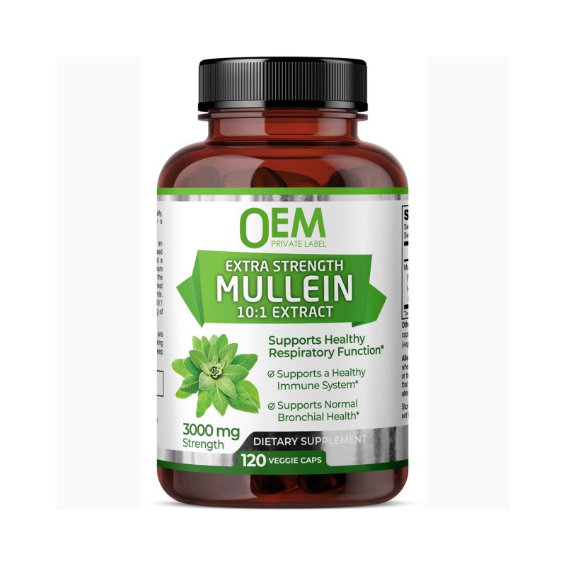 Private Label Pure Mullein Leaf Capsules - Supports Respiratory Health - Private Label Mullein Supplement