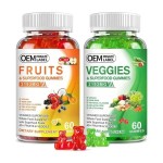 Organic Whole Food Gummies with 40+ Fruits and Veggies for Energy and Immunity Vegan Sugar-Free Supplement