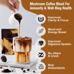 Organic Mushroom Coffee Mixed with a Variety of Beneficial Fungi Natural Energy Focus Immunity Mood and Energy boost Powder