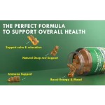 Organic Ashwa Root Supplement Ashwagandha Gummies Containing GABA, Vitamins B12 and D3 Calms Emotions and Helps Sleep