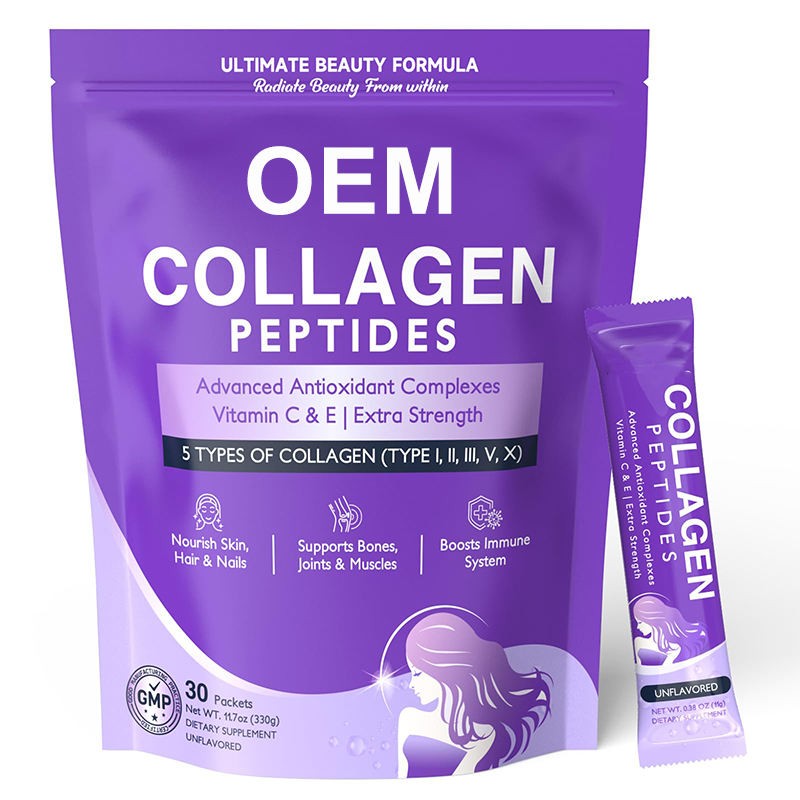 OEM Marine Fish & Bovine Collagen Peptide Powder Sachet - Multi-Type Collagen for Skin Health
