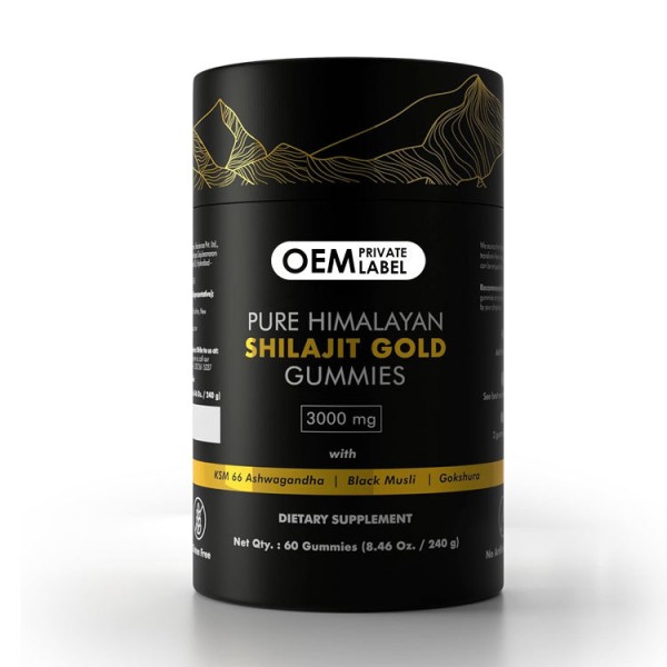 Premium Himalayan Shilajit Gummy Supplement With Fulvic Acid and Dietary Fiber for Energy Support