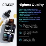 Natural Biotin Collagen Capsules for Hair Growth Strengthening Thicker Hair Healthy Skin Nails Oral Liquid Vitamins for All Ages