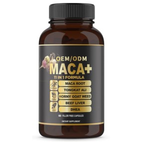 Organic Maca Plus Capsules 11-in-1 Formula with Bioperine, 60 Gluten-Free Capsules for Energy & Endurance Support