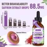 OEM Saffron Supplements Saffron Extract Liposomal Drops with Ashwagandha, Turmeric, Magnesium, Zinc, Vitamin B12 & D3 for Mood
