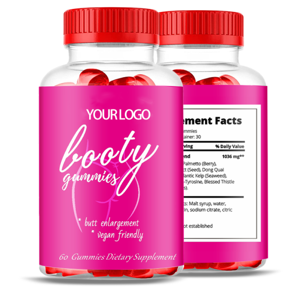 Private Label Organic Butt Enhancement Gummies with 9 Herbal Extracts - Vegan Booty Booster for Women's Curves Lift