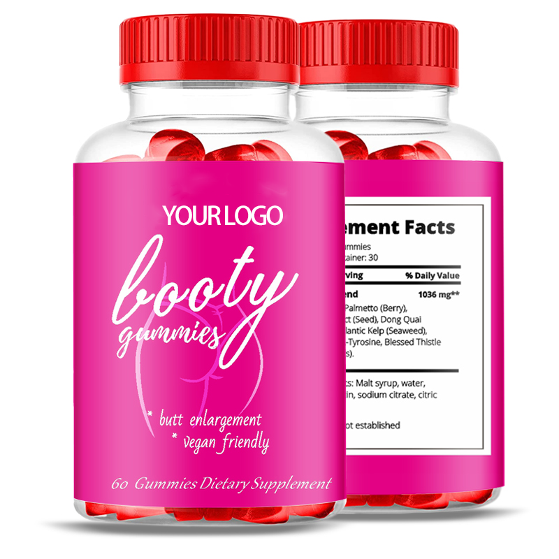 Private Label Organic Butt Enhancement Gummies with 9 Herbal Extracts - Vegan Booty Booster for Women's Curves Lift