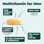 OEM Men's Multivitamin Tablets with Vitamin C, D, E, B12 & Zinc for Energy & Focus | Halal Certified