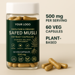 Organic SafedMusli Capsules 500mg - Herbal Root Extract for Male Vitality and Endurance - Private Label Manufacturer