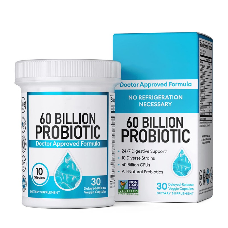 Probiotic Capsules 60 Billion CFU Probiotics Digestive Intestinal Health Probiotic Supplements for Men and Women