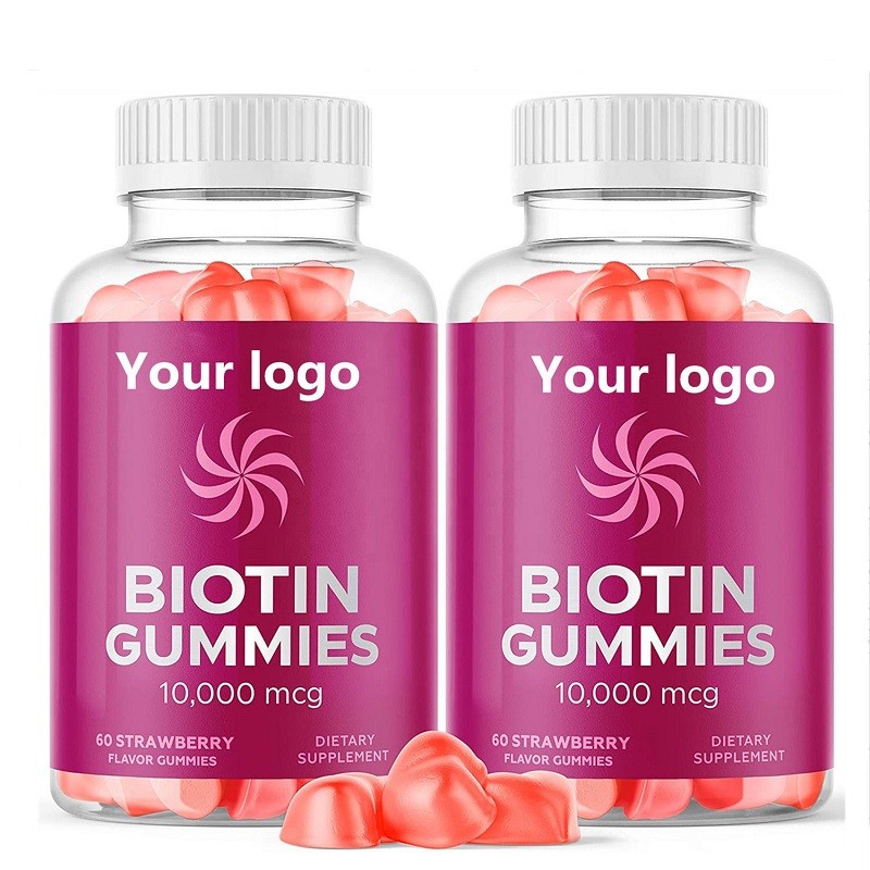 Hot-selling Own-brand Biotin Hair Growth Gummy Candy Convenient Bottle Packaging Gummy Candy
