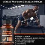Biocaro Energy Boost Capsules - Korean Red Panax Ginseng with Ashwagandha, Beet Root & Ginkgo Biloba for Men