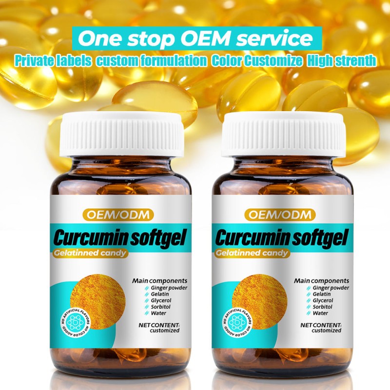 Organic Turmeric Black Pepper Powder Vitamin Supplement Turmeric Extract Soft Capsules Not Suitable for Pregnant Women