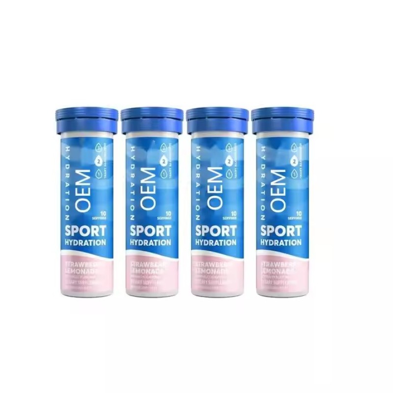 OEM Hydrated Strawberry Lemon Effervescent Tablets Sports Nutrition Electrolyte Supplement Drink Vitamins