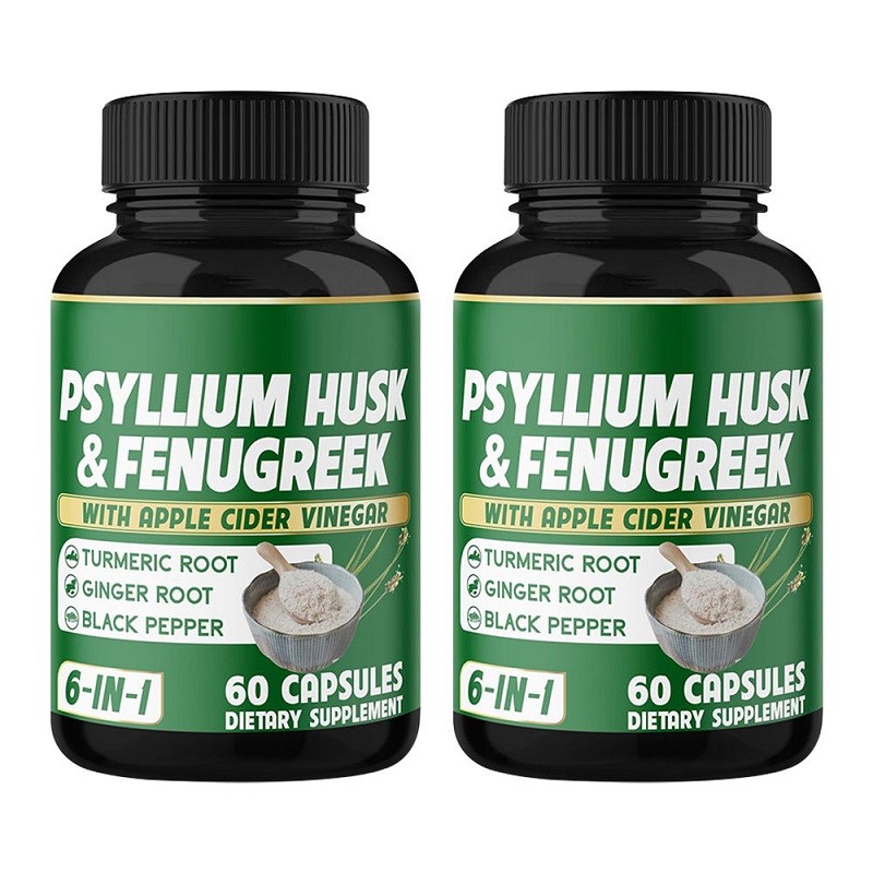 Psyllium Shell Capsule Soluble Fiber Dietary Supplement Intestinal and Digestive Health Support Daily Fiber Capsules