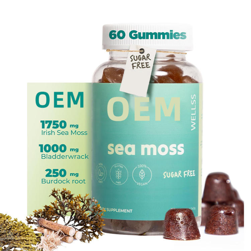 Organic Burdock Root Bladderwrack SeaMoss Gummies Weight Loss & Hair Growth Herbal Supplements, Natural Gummy