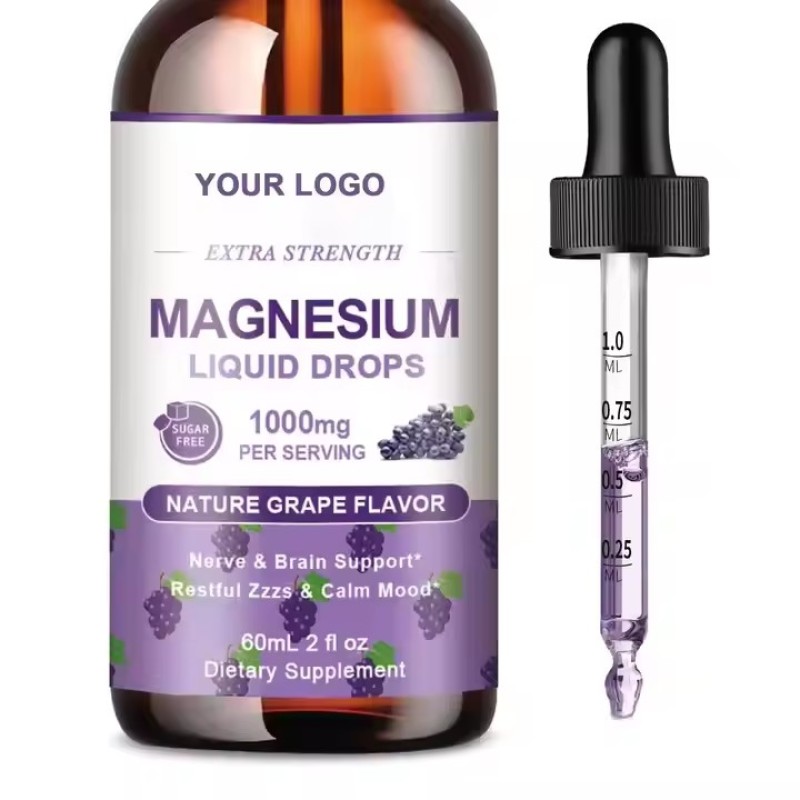 Sugar-Free 60ml Magnesium Liquid Drops Multivitamin Liquid Drops Dietary Supplement for Nerve&Brain Support