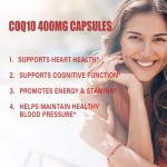 CoQ10 400mg Capsules, Coenzyme Q10 High Absorption Supplements Heart Supports & Cellular Energy Production Supplement